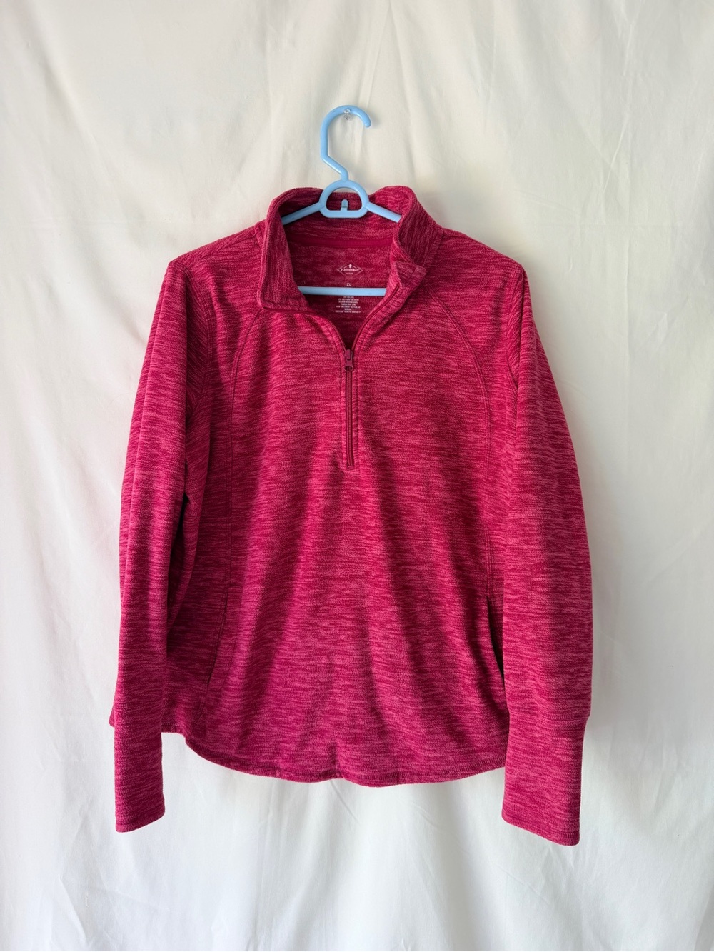 St. John's Bay Heathered Fuchsia Half-Zip Sweater
